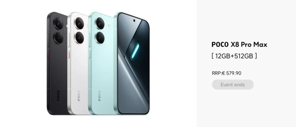 POCO X8 Pro European Pricing and Storage Variants